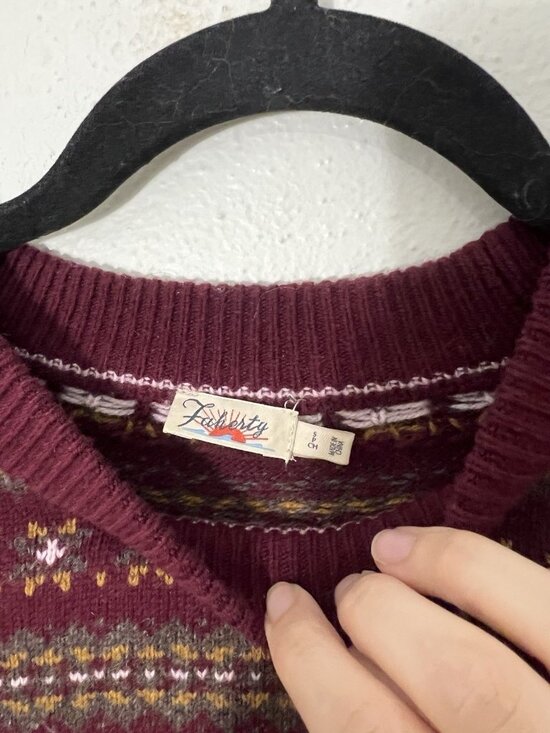 FAHERTY Women’s Highland Fair Isle Sweater Merino Wool Blend Size Small - Picture 6 of 15